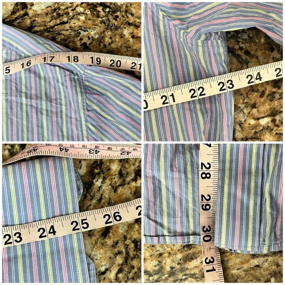 United Colors Of Benneton Shirt  nautical Blue Stripe Button Up Dress Suit XXL - Picture 6 of 11